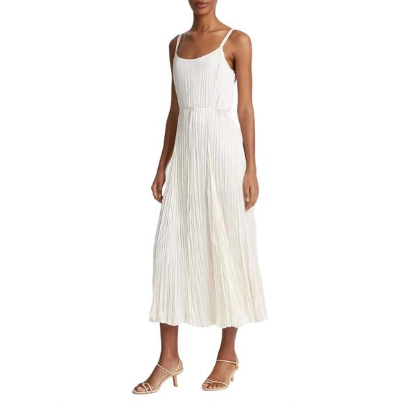NEW VINCE crushed relaxed slip dress in chiffon - Picture 2 of 3